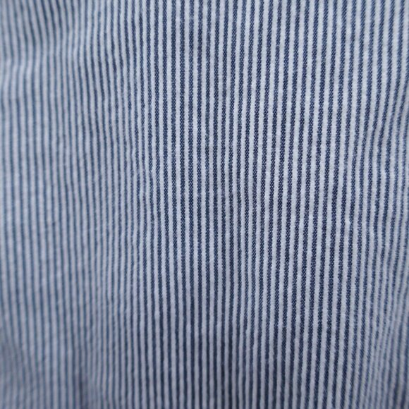 American Eagle Mens All Cotton Chino Shorts 34x9* Blue White Stripe Flat Front - Picture 9 of 16